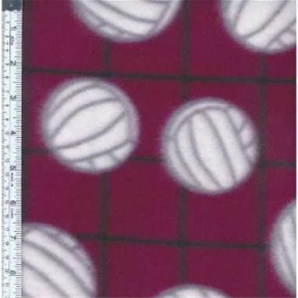 Textile Creations Textile Creations MFP-330-07 Sport Fleece; Volleyballs Maroon MFP-330-07